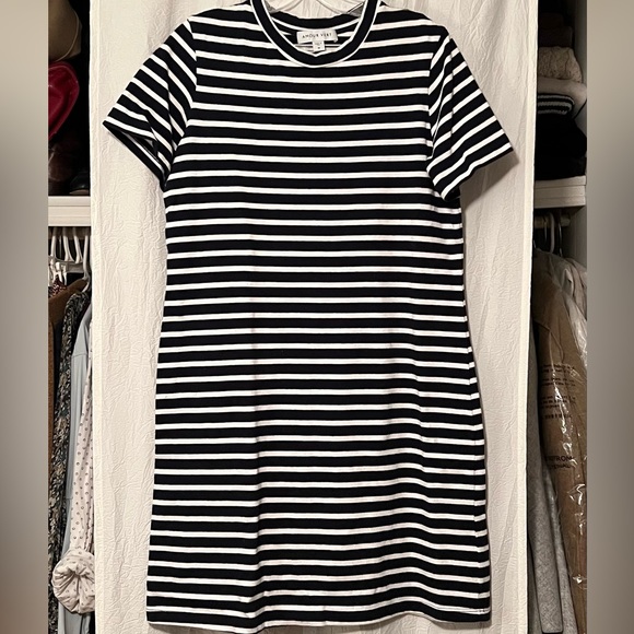 Amour Vert Black and White Striped Dress - Picture 1 of 4